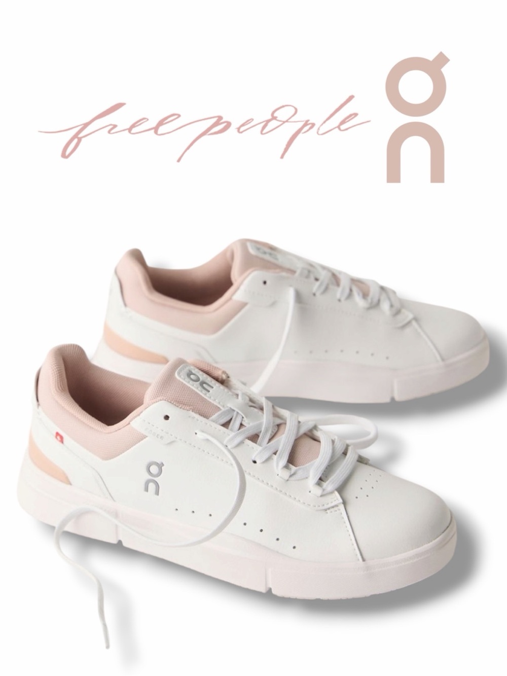 On The Roger Advantage Women's White/Rosehip Sneakers in the Size 6